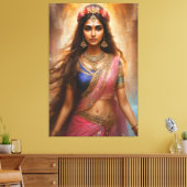 Indian Desi Vrouw Canvas Afbeelding (Insitu (Woonkamer))
