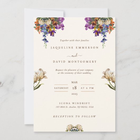 Indian Desi Wildflower bruiloft uitnodiging (Voorkant)