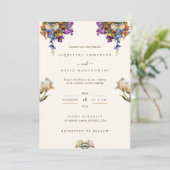 Indian Desi Wildflower bruiloft uitnodiging (Staand voorkant)