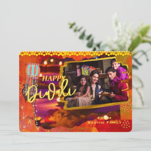 Indian Diwali Feestdagenkaart (Staand voorkant)