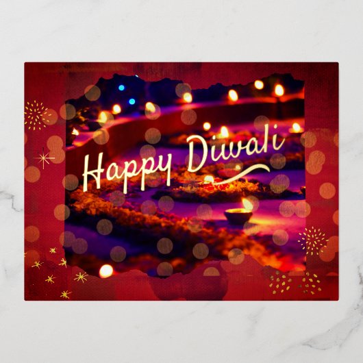 Indian Diwali Folie Feestdagen Briefkaart (Voorkant)