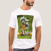 INDIAN DOG & PILGRIM CAT T-SHIRT (Voorkant)