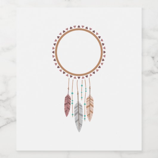 Indian Dream catcher Wijn Etiket (Enkel label)