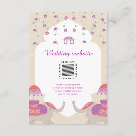 Indian Elegance bruiloft Informatiekaartje (Voorkant)