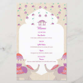 Indian Elegance Wedding Menu