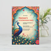 Indian Elegant Bloemen Pauw 60ste verjaardag Kaart (Staand voorkant)