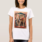 Indian Elephant 3D Paper Art Design T-shirt (Voorkant)