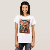 Indian Elephant 3D Paper Art Design T-shirt (Voorkant volledig)
