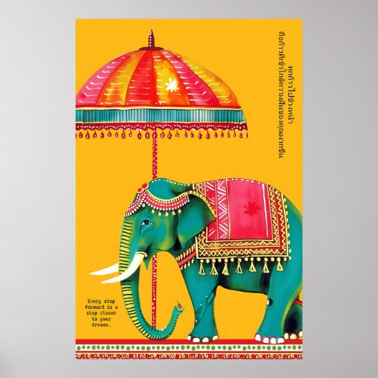 Indian Elephant Art Print Rajasthani Cultural (Voorkant)