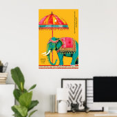 Indian Elephant Art Print Rajasthani Cultural (Thuiskantoor)