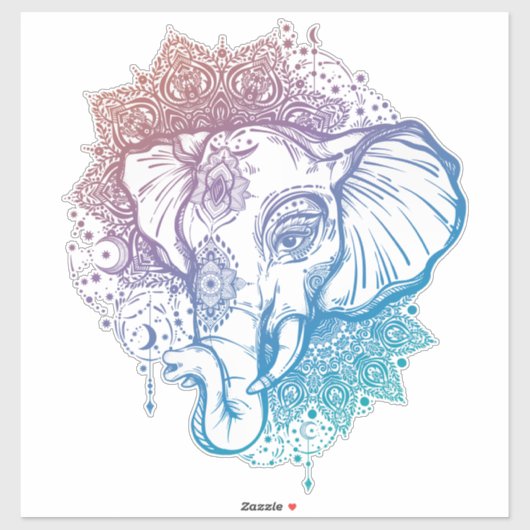 Indian Elephant Face Sticker (Vel)