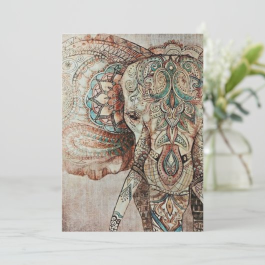 Indian Elephant Kaart (Staand voorkant)