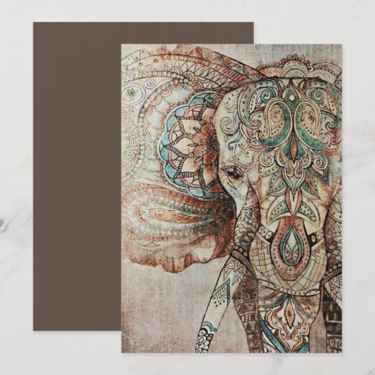 Indian Elephant Kaart (Voorkant / Achterkant)