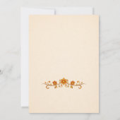 Indian Elephant & Peacock Floral Wedding Invitatio Kaart (Achterkant)