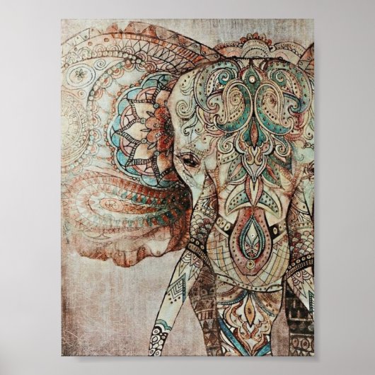 Indian Elephant Poster (Voorkant)