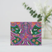 Indian Elephant Tourist Fabric Briefkaart (Staand voorkant)