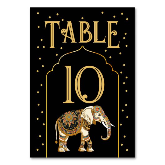 Indian Elephant Trouwtafel nummerkaarten Kaart (Achterkant)