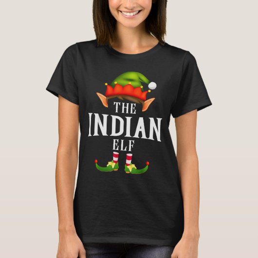 Indian Elf Group Funny Christmas Pajama Party  T-shirt (Voorkant)
