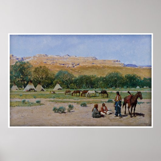 Indian Encampment 1901 van Henry Farny Poster (Voorkant)