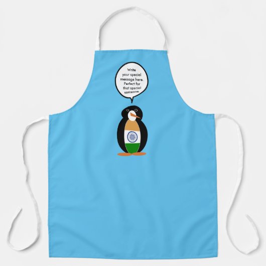 Indian Flag Talking Ms Penguin Personalized Text Schort (Voorkant)