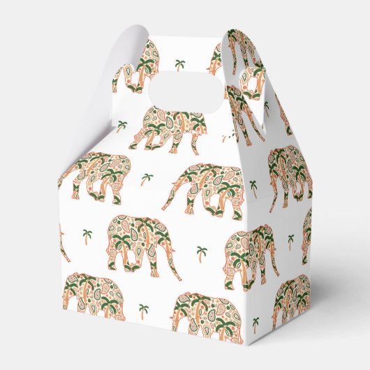 Indian Floral Paisley Ornate Elephants Bedankdoosjes (Voorkant Zijde)