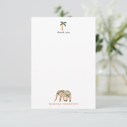 Indian Floral Paisley Ornate Elephants Bedankkaart (Staand voorkant)
