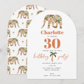 Indian Floral Paisley Ornate Elephants Birthday Kaart (Voorkant / Achterkant)