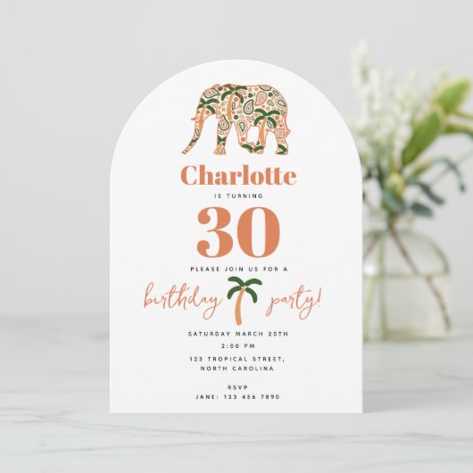 Indian Floral Paisley Ornate Elephants Birthday Kaart (Staand voorkant)