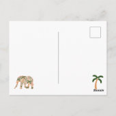 Indian Floral Paisley Ornate Elephants Briefkaart (Achterkant)