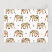 Indian Floral Paisley Ornate Elephants Briefkaart (Voorkant)