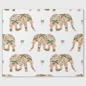 Indian Floral Paisley Ornate Elephants Cadeaupapier (Vlak)