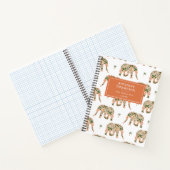 Indian Floral Paisley Ornate Elephants Custom Name Notitieboek (Binnen)