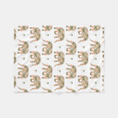 Indian Floral Paisley Ornate Elephants Fleece Deken (Voorkant (Horizontaal))