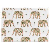 Indian Floral Paisley Ornate Elephants Groot Cadeauzakje (Achterkant)
