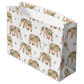 Indian Floral Paisley Ornate Elephants Groot Cadeauzakje (Achterkant Gekanteld)
