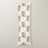 Indian Floral Paisley Ornate Elephants Lichaamskussen (Voorkant Verticaal)