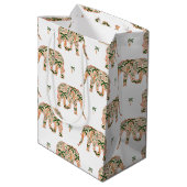 Indian Floral Paisley Ornate Elephants Medium Cadeauzakje (Achterkant Gekanteld)