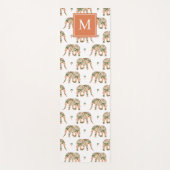Indian Floral Paisley Ornate Elephants Monogrammed Yogamat (Voorkant)