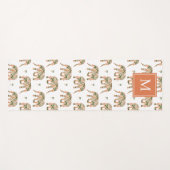 Indian Floral Paisley Ornate Elephants Monogrammed Yogamat (Voorkant (horizontaal))