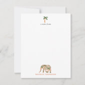 Indian Floral Paisley Ornate Elephants Notitiekaartje (Voorkant)