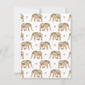 Indian Floral Paisley Ornate Elephants Notitiekaartje (Achterkant)