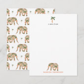 Indian Floral Paisley Ornate Elephants Notitiekaartje (Voorkant / Achterkant)