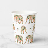 Indian Floral Paisley Ornate Elephants Papieren Bekers (Rechts)