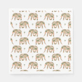 Indian Floral Paisley Ornate Elephants Servet (Voorkant)