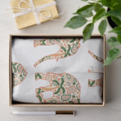 Indian Floral Paisley Ornate Elephants Tissuepapier (Geschenk)
