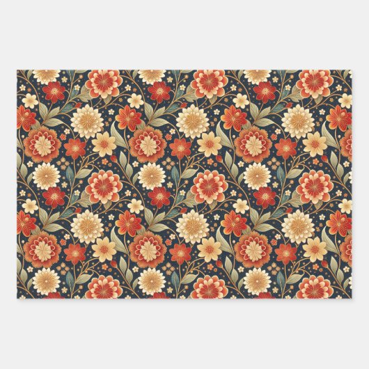 Indian Floral Pattern Inpakpapier Vel (Voorkant 2)