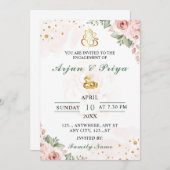 Indian Floral Verloving Invitation Kaart (Voorkant / Achterkant)