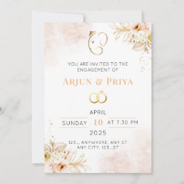 Indian Floral Verloving Invitation Kaart