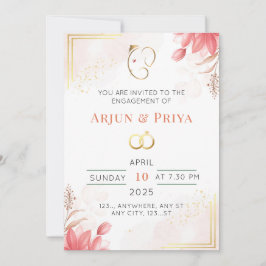 Indian Floral Verloving Invitation Kaart