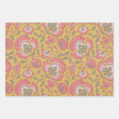indian floral Wrapping Paper Flat Sheet Set of 3 (Voorkant 3)